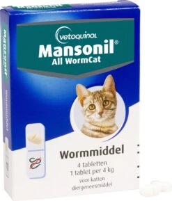 Mansonil All Worm Cat Ontworming - Kat - 4 Tabletten -Huisdier Verkoop 1025x1200 2