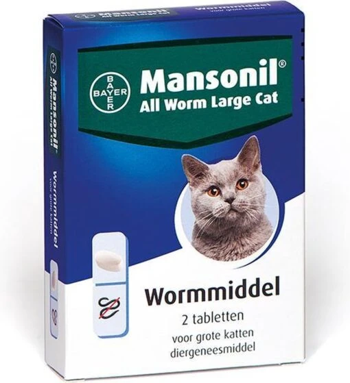 Mansonil All Worm Large Cat Ontworming - Grote Kat - 2 Tabletten -Huisdier Verkoop 1094x1200 3