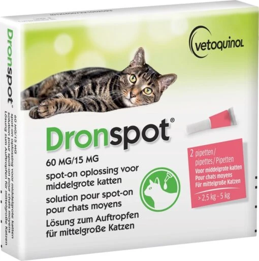 Dronspot Spot On Ontwormingsmiddel Voor Middelgrote Katten (2,5 Kg - 5 Kg) 2 Pipetten -Huisdier Verkoop 1190x1200 18