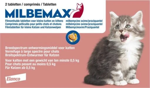 Elanco Milbemax Kitten & Kat - Anti Wormenmiddel - 2 Tab 0.5 Tot 2 Kg -Huisdier Verkoop