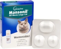 Mansonil All Worm Large Cat Ontworming - Grote Kat - 2 Tabletten -Huisdier Verkoop 1200x960 4