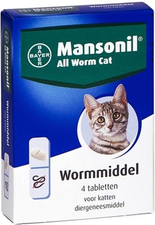 Mansonil All Worm Cat Ontworming - Kat - 4 Tabletten -Huisdier Verkoop 825x1200 3