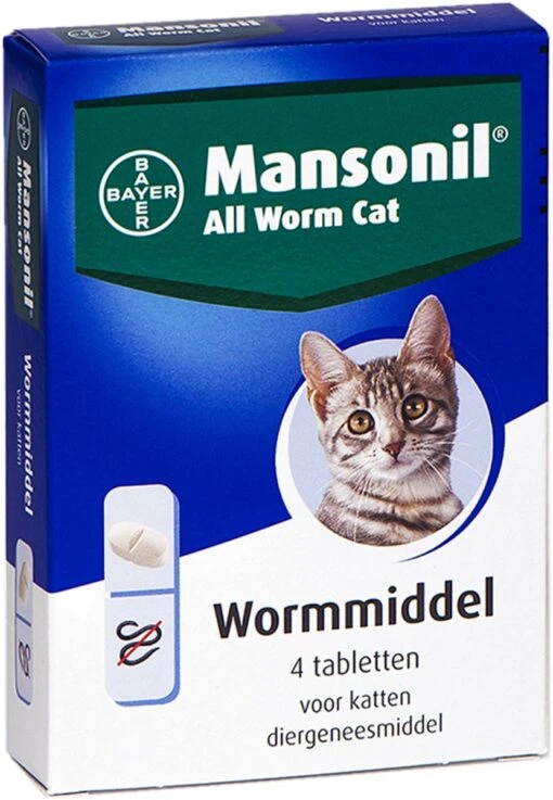 Mansonil All Worm Cat Ontworming - Kat - 4 Tabletten -Huisdier Verkoop 830x1200 3