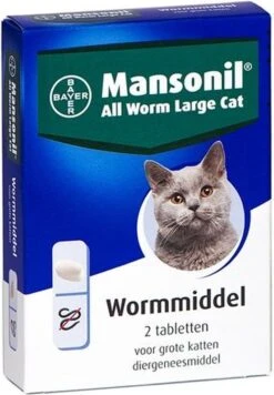 Mansonil All Worm Large Cat Ontworming - Grote Kat - 2 Tabletten -Huisdier Verkoop 832x1200 7