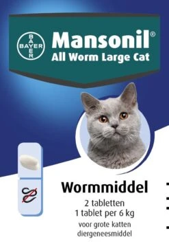 Mansonil All Worm Large Cat Ontworming - Grote Kat - 2 Tabletten -Huisdier Verkoop 836x1200 7