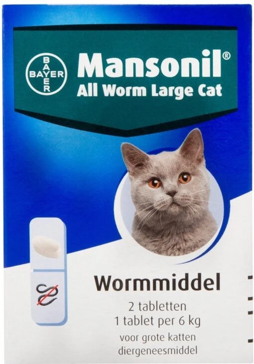 Mansonil All Worm Large Cat Ontworming - Grote Kat - 2 Tabletten -Huisdier Verkoop 838x1200 4