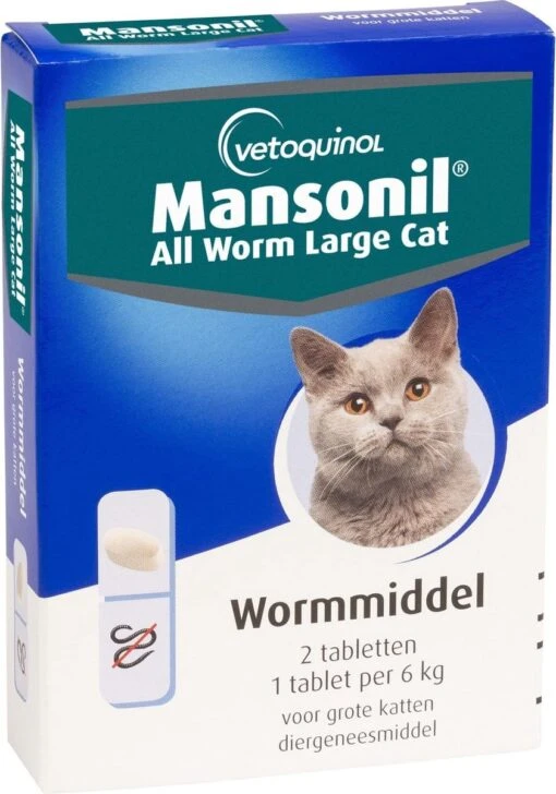 Mansonil All Worm Large Cat Ontworming - Grote Kat - 2 Tabletten -Huisdier Verkoop 841x1200 4