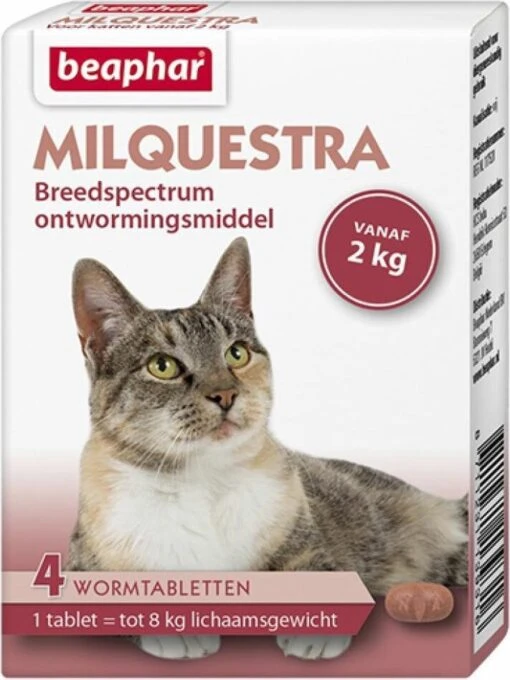 Beaphar Milquestra Ontworming Tabletten Kat 2 - 12 Kg 4 Tabletten -Huisdier Verkoop 900x1200 35